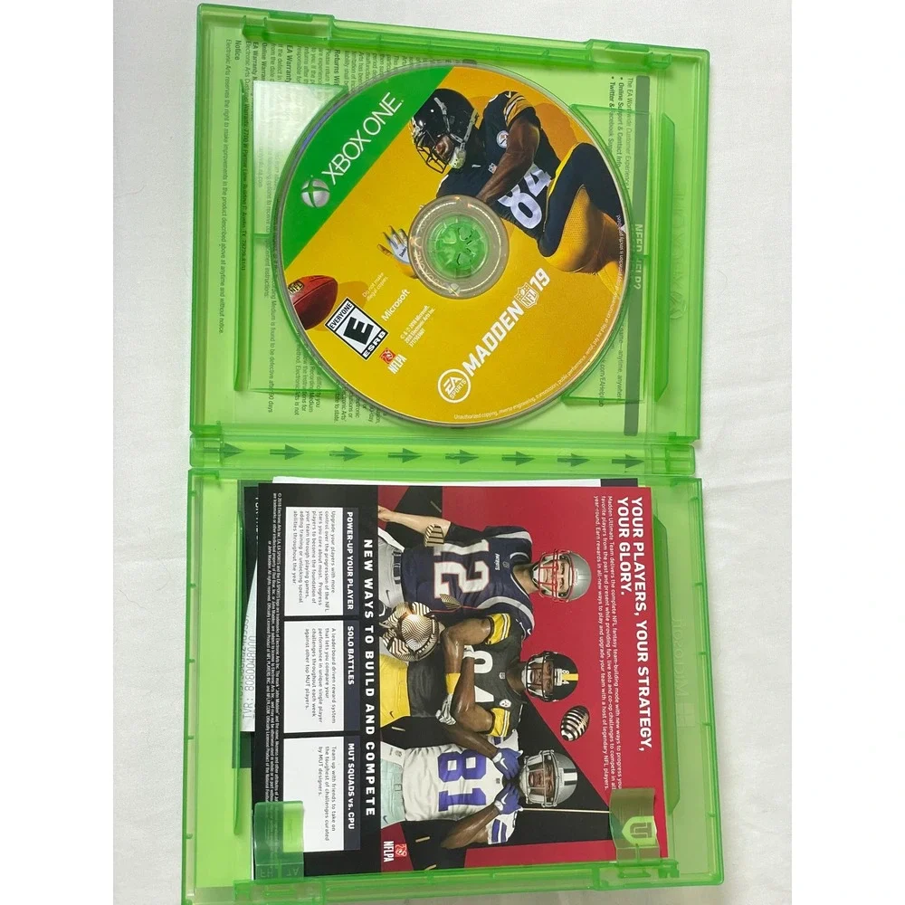 EA Sports Madden NFL 19 Xbox One Green Excellent Used‎ Football Sports Game